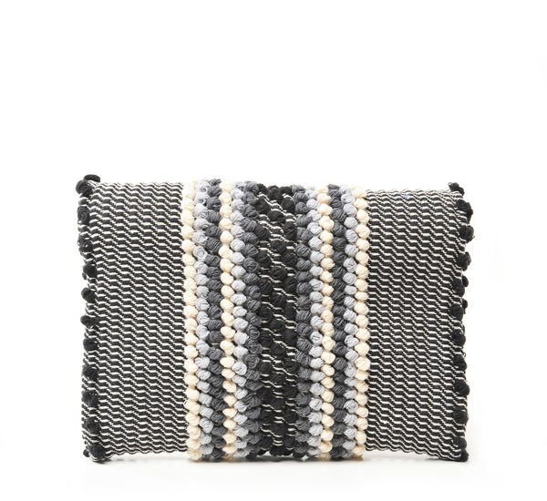 Antonello Jerru Black Striped Clutch Antonello Jerru Black Striped Clutch