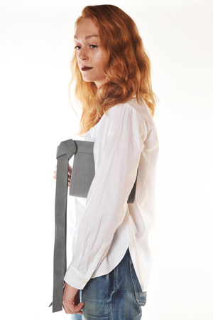 Tsatsas XS Grey Nubuck Tape Bag Tsatsas XS Grey Nubuck Tape Bag