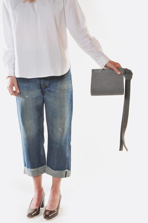 Tsatsas XS Grey Nubuck Tape Bag Tsatsas XS Grey Nubuck Tape Bag