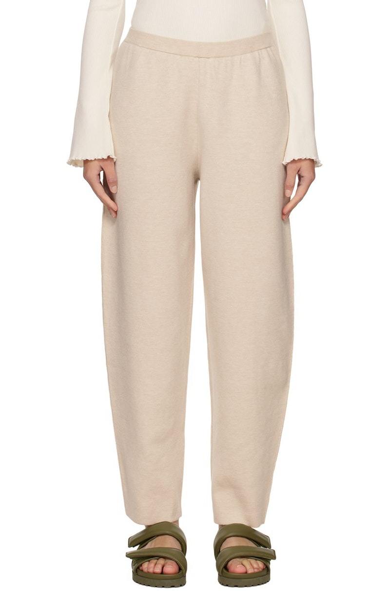 Deiji Studios Beige 'The Curved Leg Pant' Lounge Pants