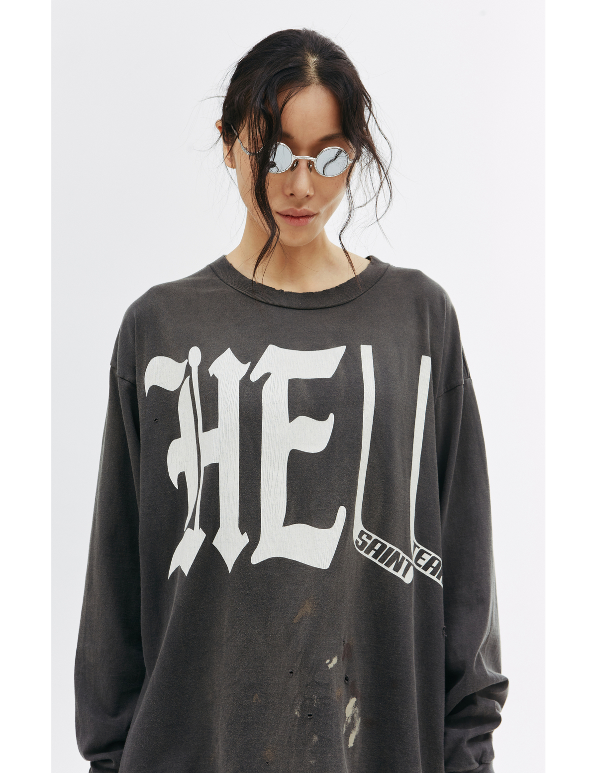 【Saint Michael】 DENIM TEARS LONG SLEEVE X Denim Tears Landscape Long-sleeve Tee White | The Webster
