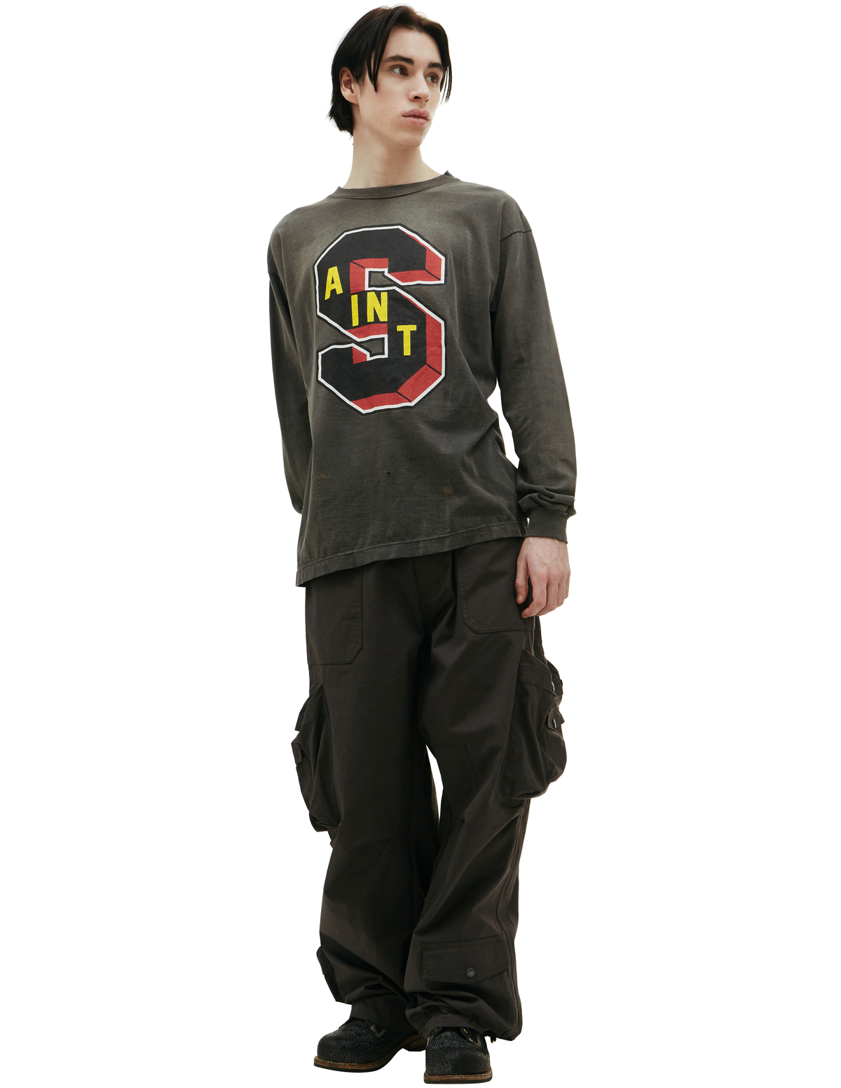【Saint Michael】 DENIM TEARS LONG SLEEVE Saint Michael X Denim Tears Printed Longsleeve T-shirt