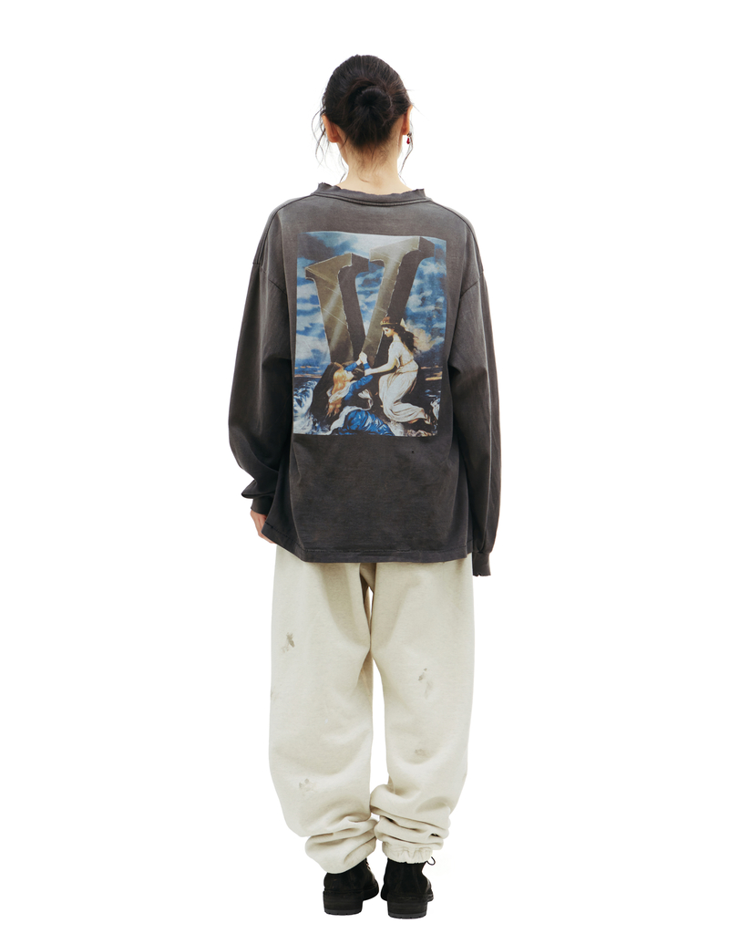 Saint Michael X Vlone Printed Long Sleeve T shirt - Gray