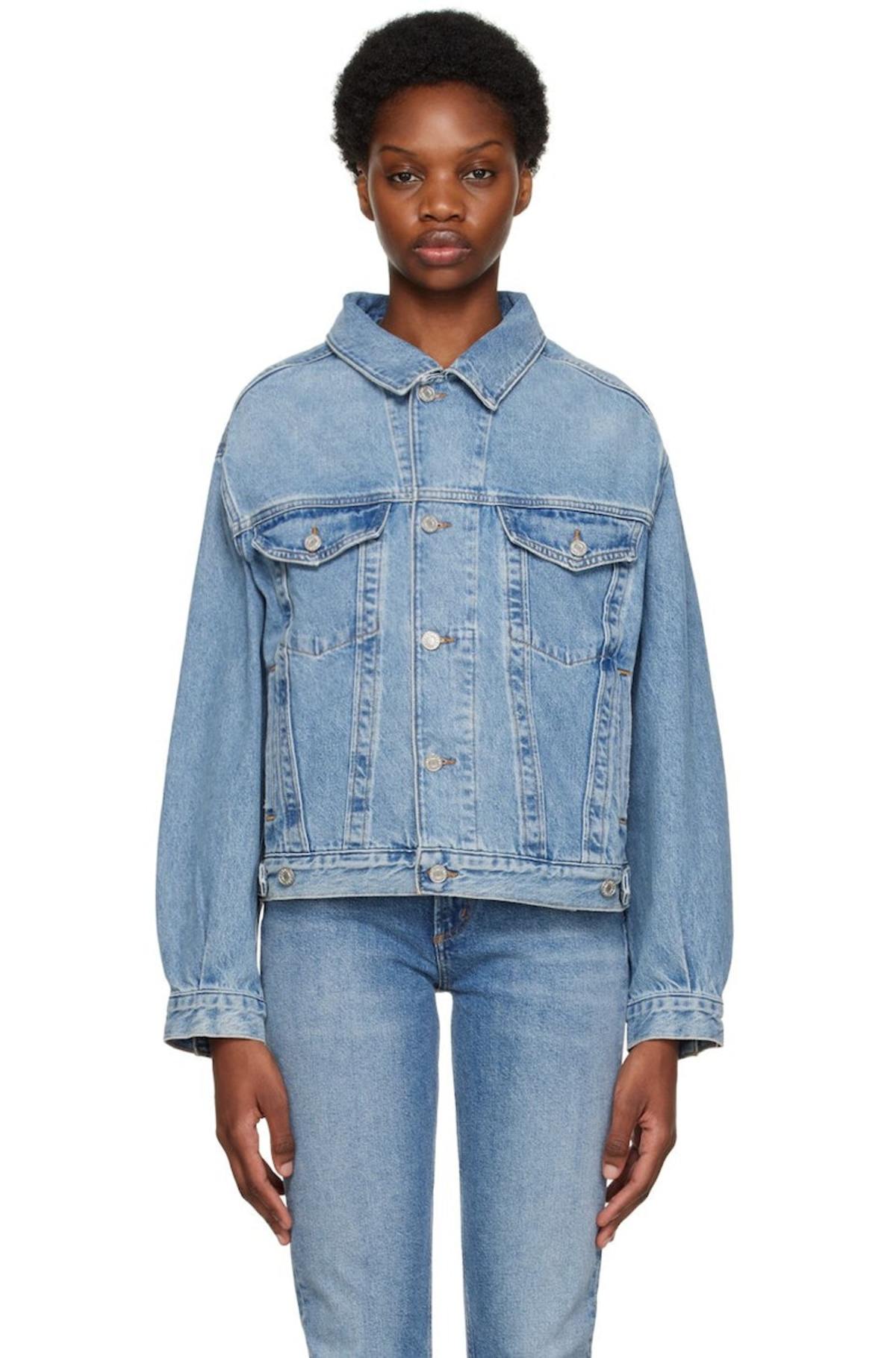 AGOLDE Charli Oversized Denim Jacket - Blue | Garmentory