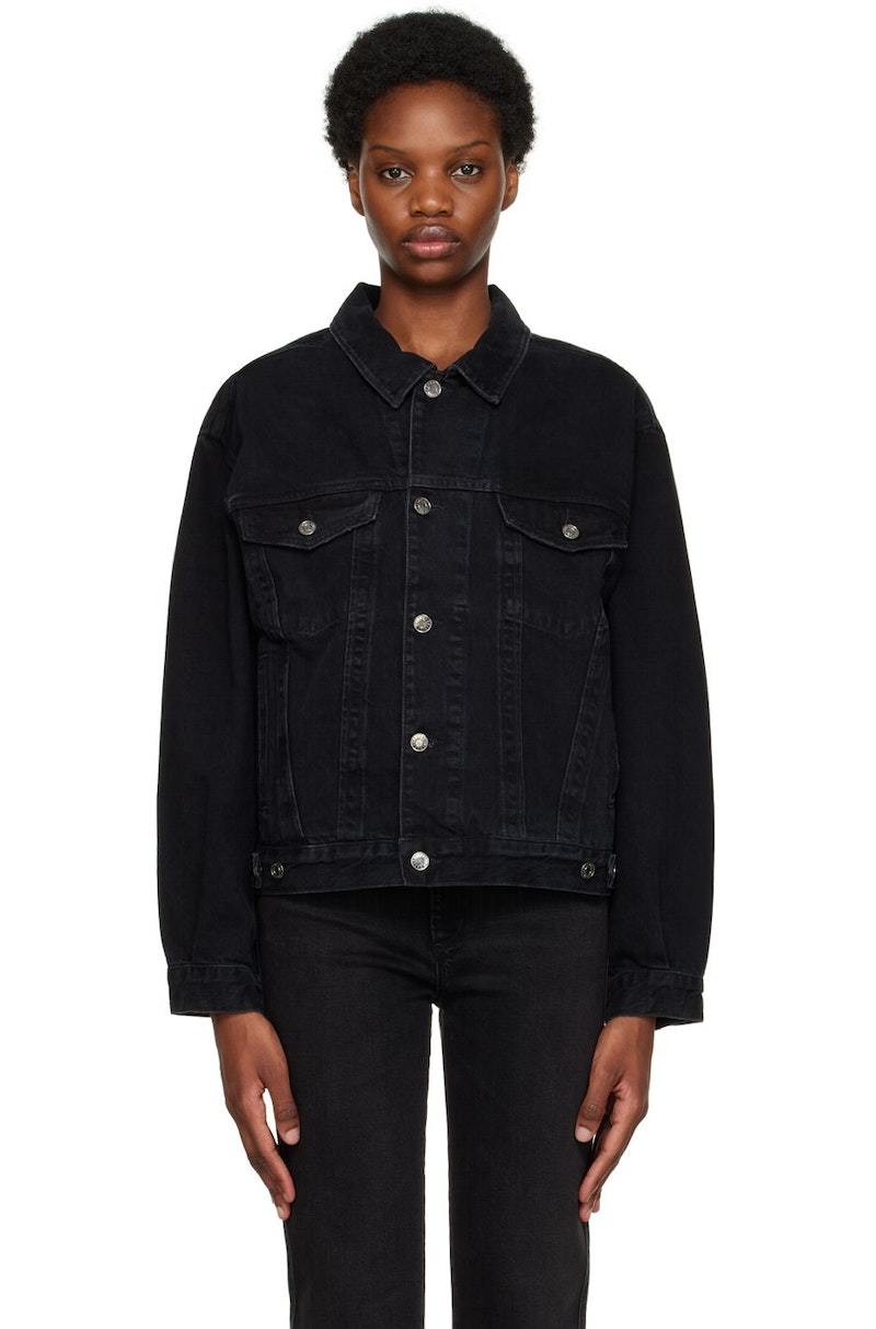 AGOLDE Charli Oversized Denim Jacket Black Garmentory