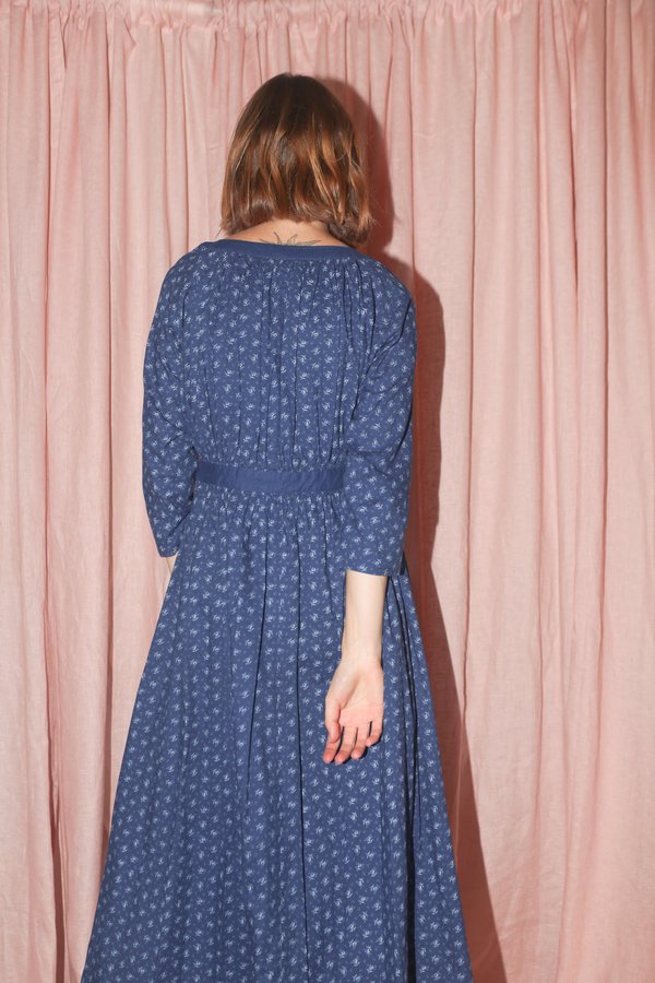 Caron Callahan Prairie Dress in Indigo Bouquet Floral Caron Callahan Prairie Dress in Indigo Bouquet Floral