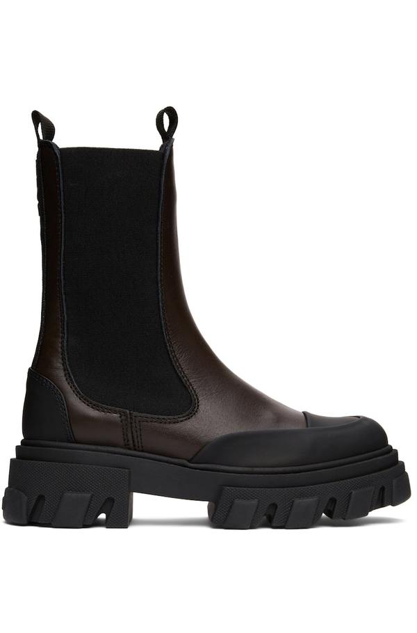 Ganni Calfskin Chunky Chelsea Boots Mole Garmentory