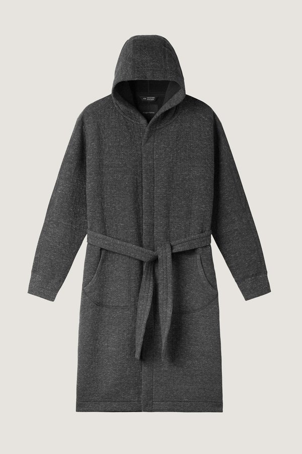 Wings + Horns Cabin Fleece Robe Charcoal Garmentory