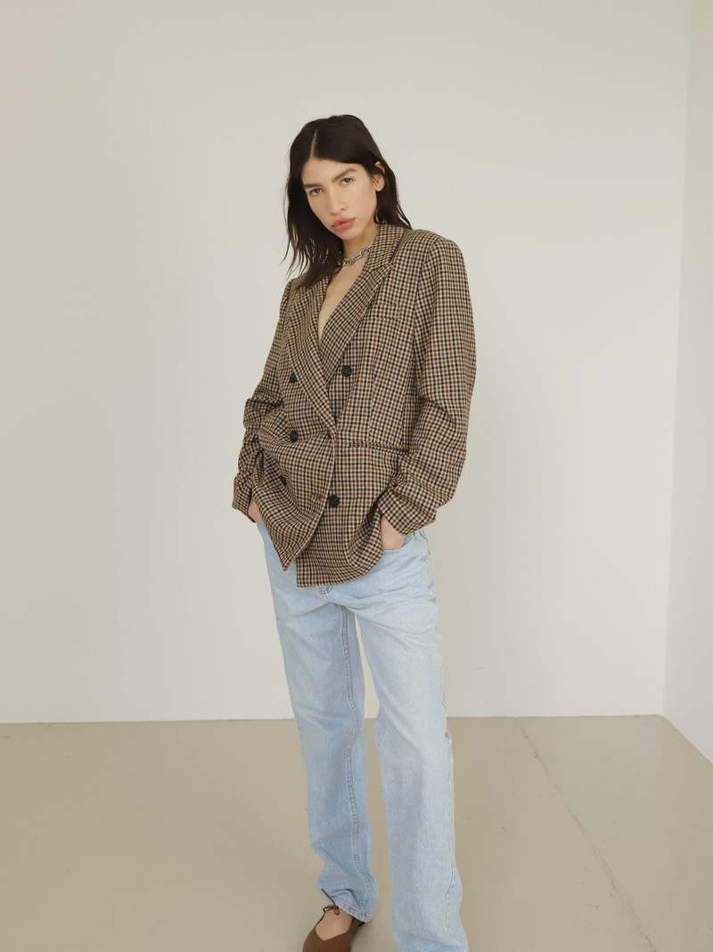 ASTR The Label Plaid Double Breasted Blazer - Multi