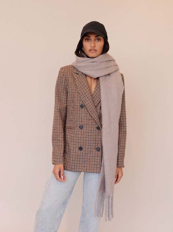 ASTR The Label Plaid Double Breasted Blazer - Multi