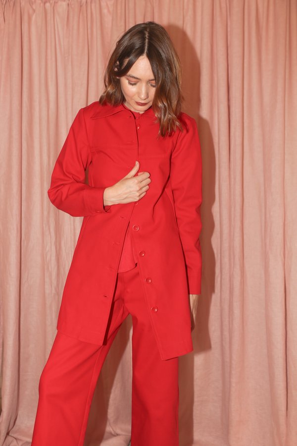 Town Clothes Roberta Coat in Red