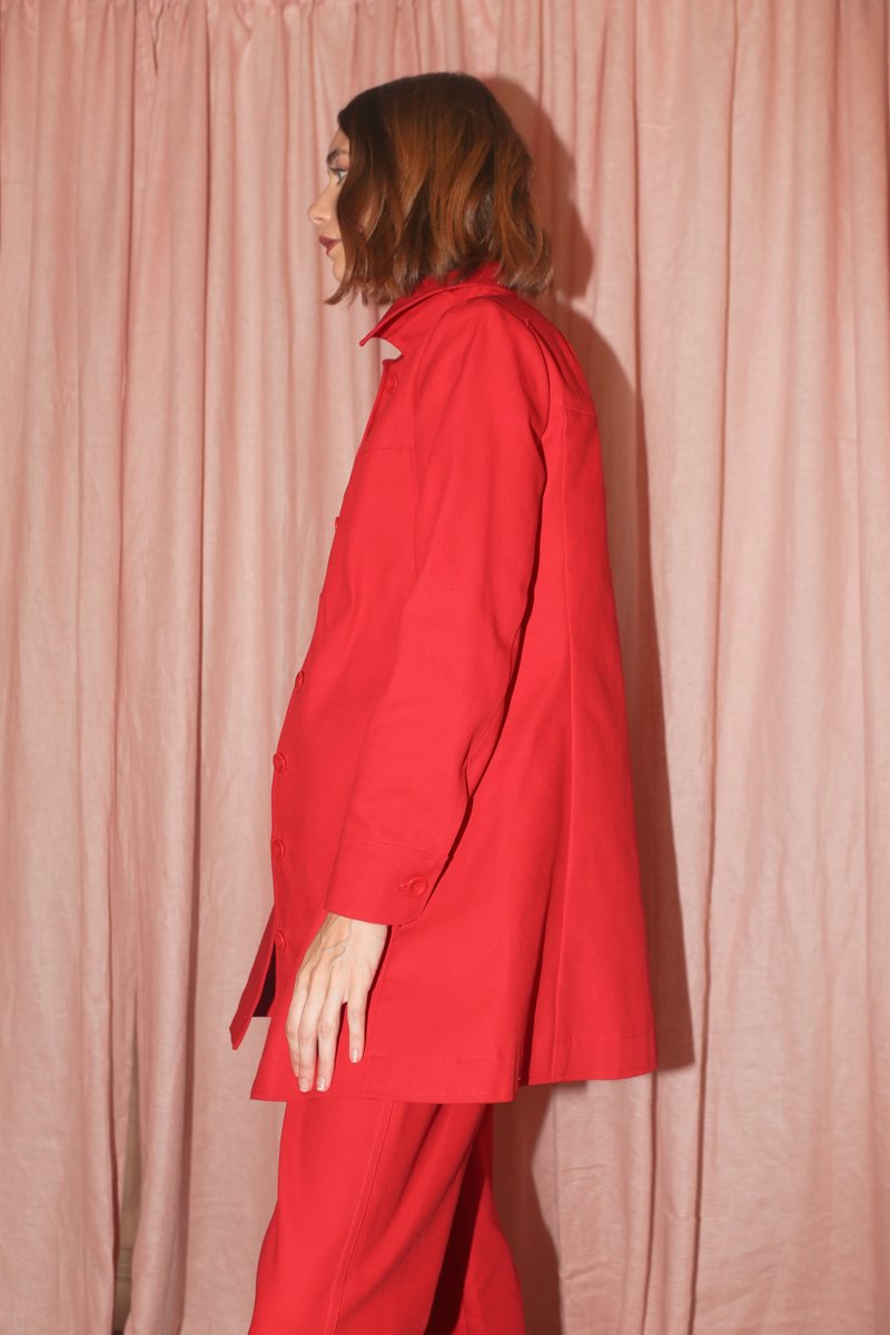 Town Clothes Roberta Coat in Red