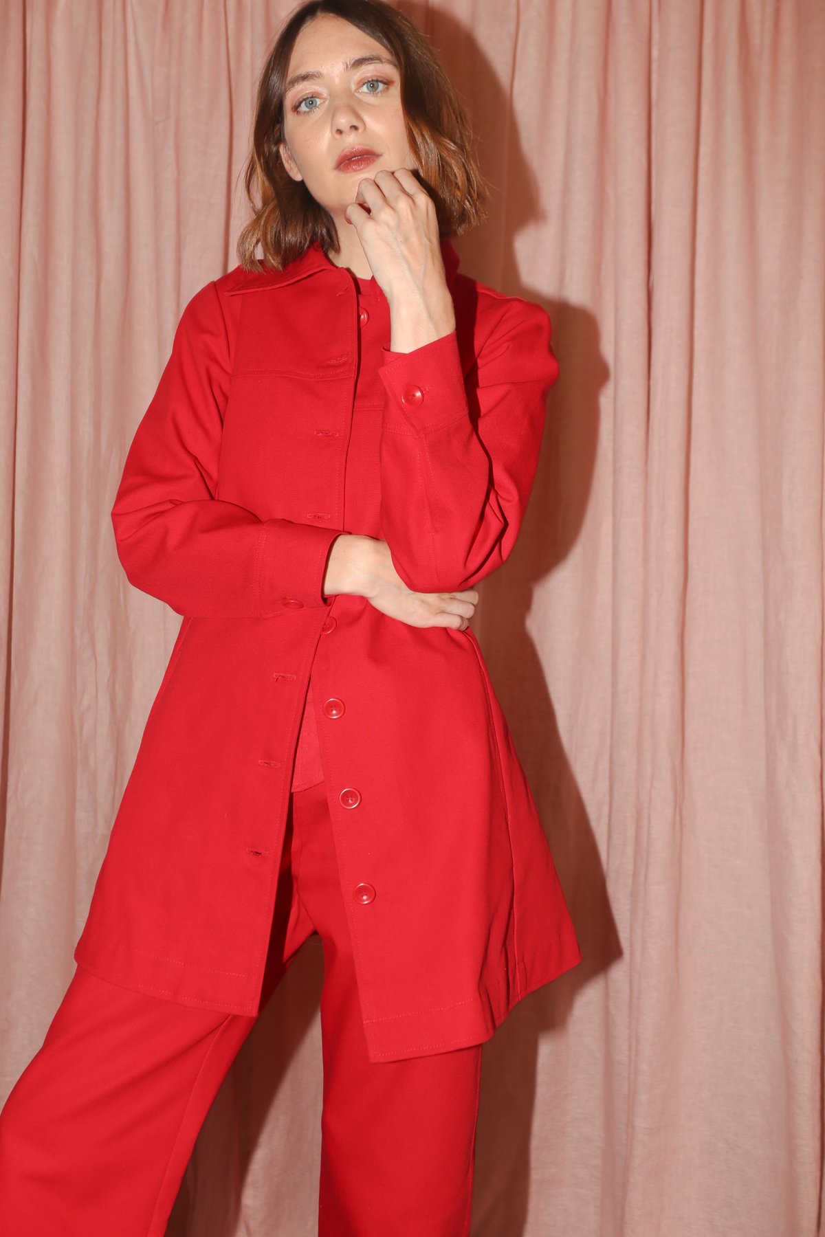 Town Clothes Roberta Coat in Red - Image 6 of 6