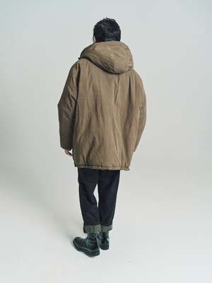 Our Legacy Wax And Nylon Vintrospec Reversible Parka - Olive