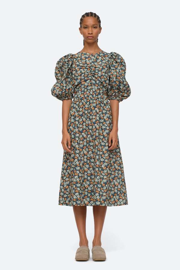 Sea NY Peggy Cutout Dress - Blue/Forrest | Garmentory Sea NY Peggy Cutout Dress - Blue/Forrest | Garmentory