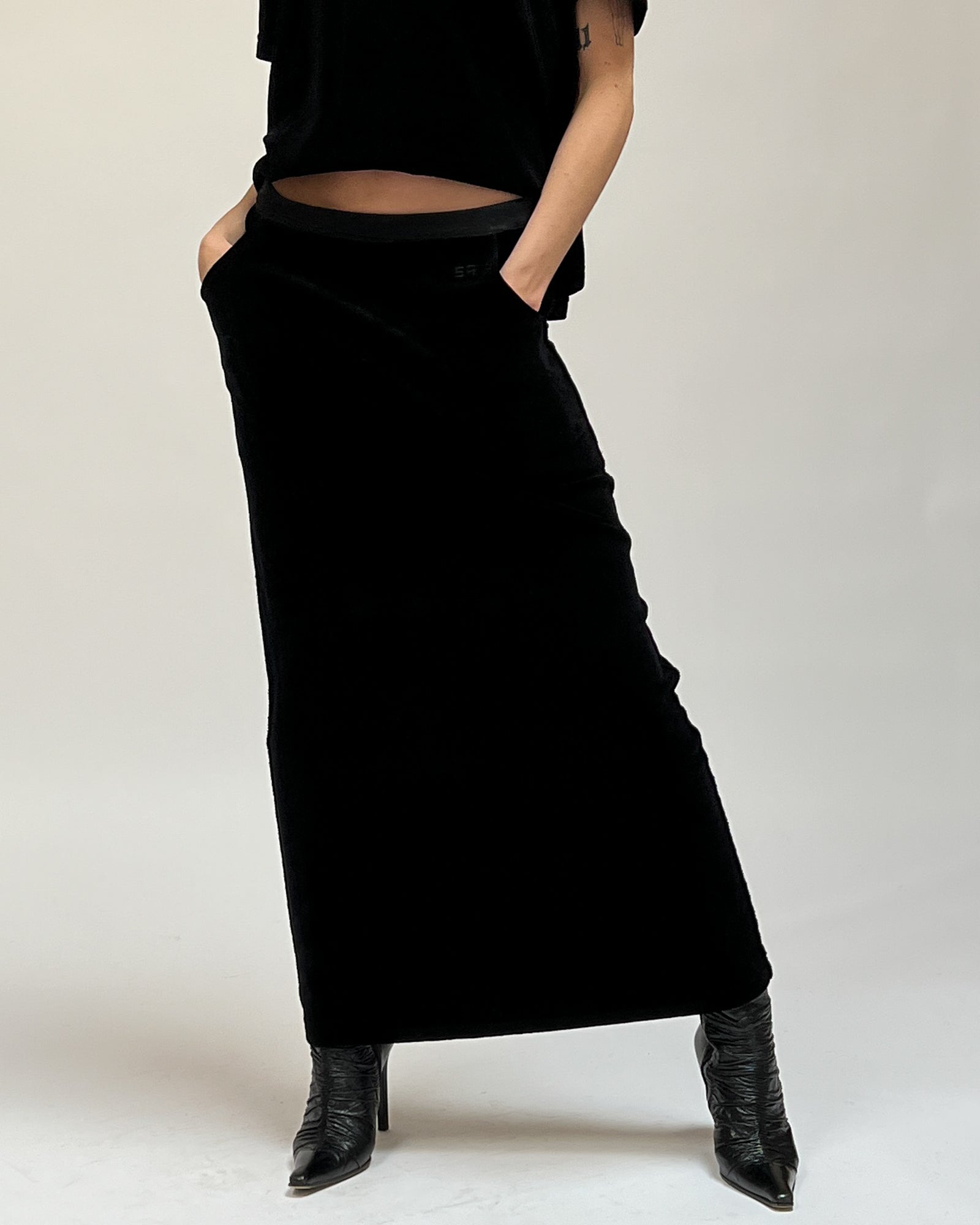 パンツ RINCRASH VELOUR WRAP SKIRT WITH PANTS Vintage Sonia Rykiel Velour Skirt - Black | Garmentory