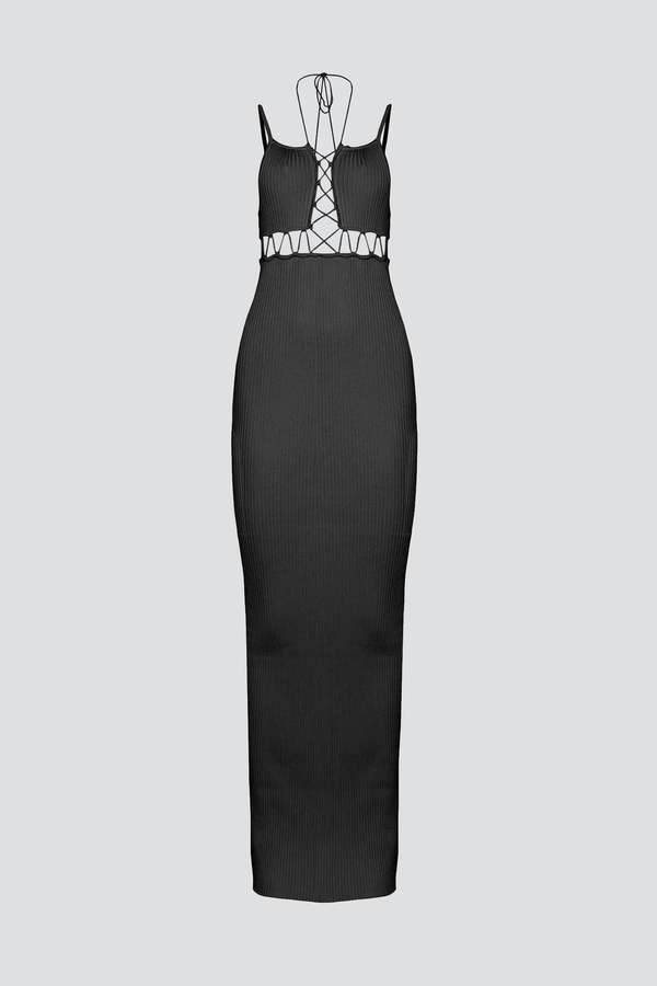 maxi beaded dress Miss Circle Women Lainey White Satin Sequin Pearls Beaded Maxi Dress main image 0