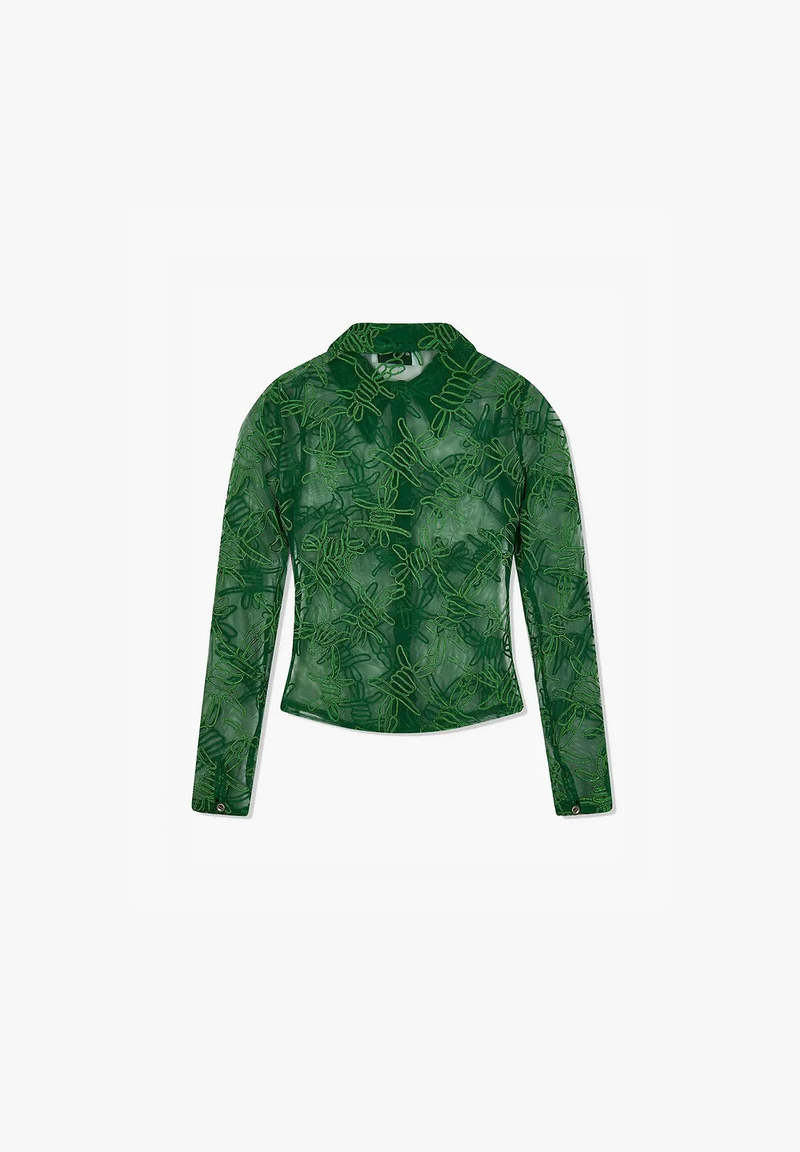 House of Sunny Barbed Wire Shirt - Green