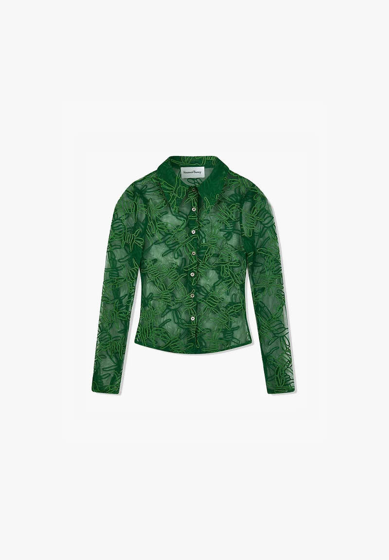 House of Sunny Barbed Wire Shirt - Green
