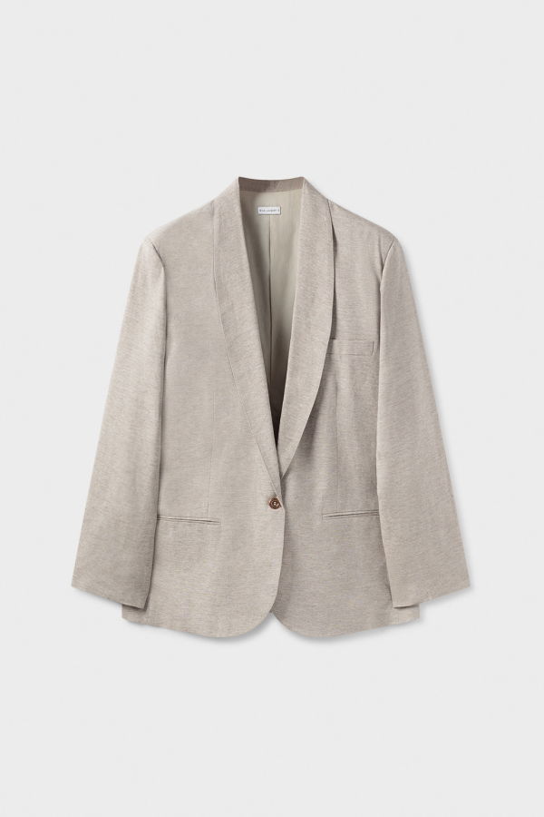 Silk Laundry Yak Blend Miami Blazer - Grey Marle