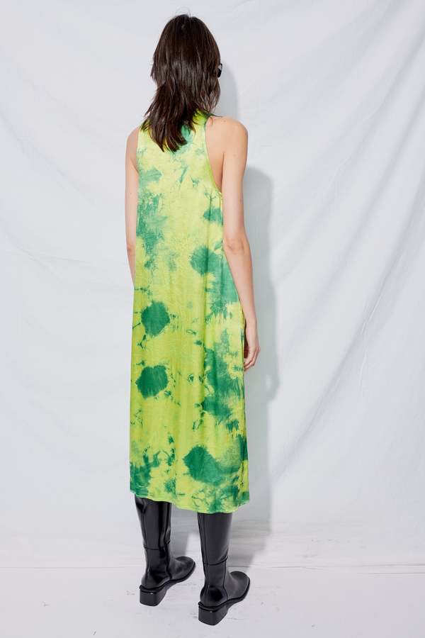 Assembly Satin Trapeze Dress - Tie Dye Citrus