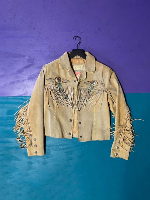 オンライン卸売価格 vintage USA製 western fringe スウェード レザー