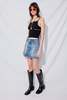 Denim Side-Slit Mini Skirt - Thumbnail 5