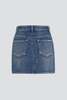 Denim Side-Slit Mini Skirt - Thumbnail 26