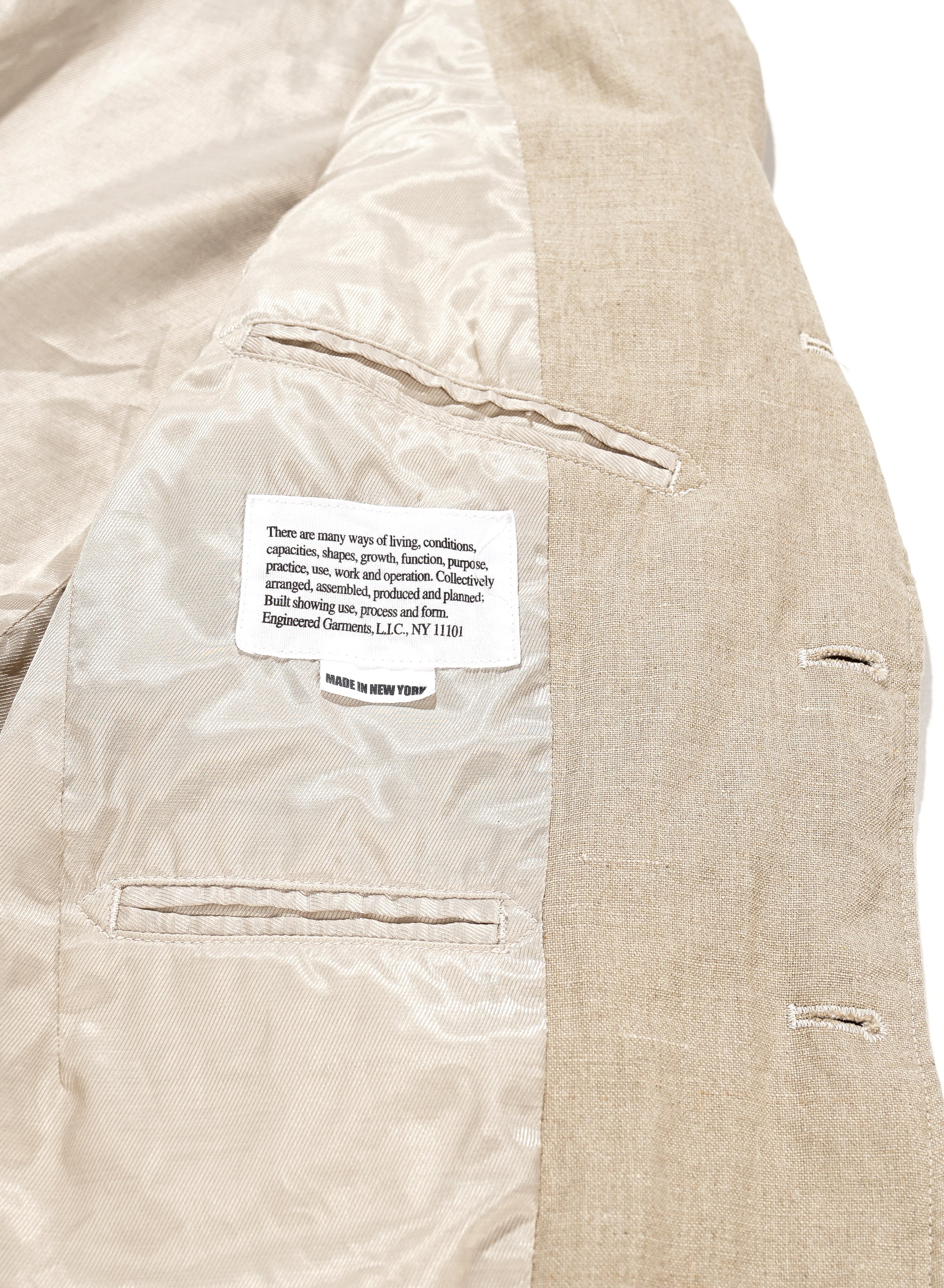 Engineered Garments Andover Linen Cotton Jacket - Natural | Garmentory