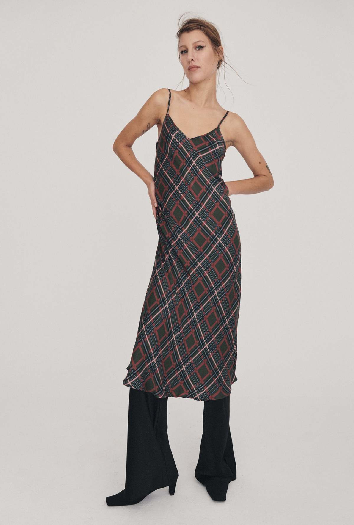 silk laundry 90s slip dress pine SILK LAUNDRY 90S SLIP DRESS