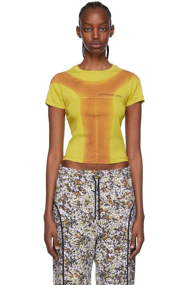 Eckhaus Latta Cotton T-Shirt - Pomelo Spray | Garmentory