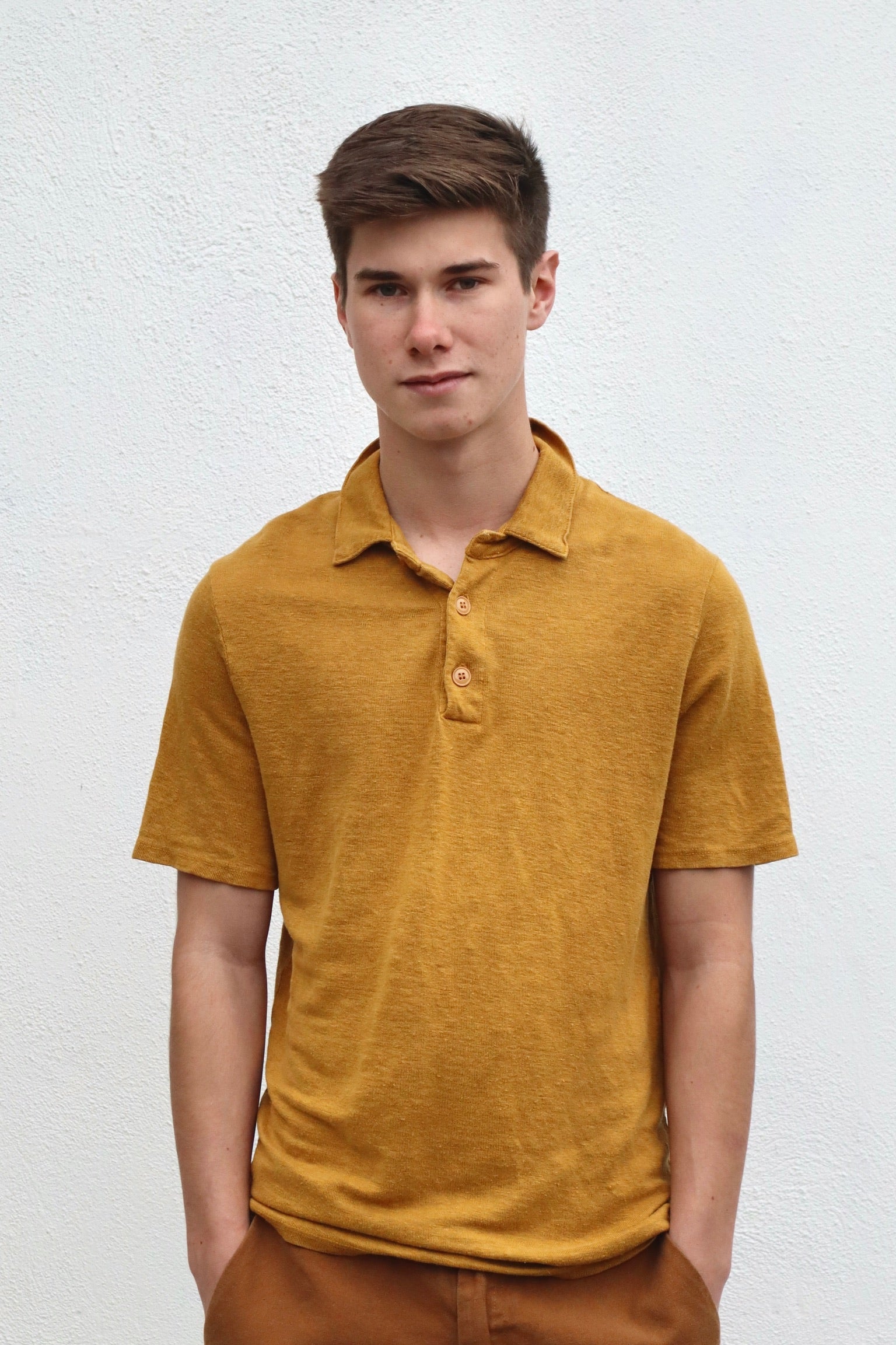 Jungmaven Hemp Polo Shirt Marigold