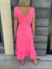 Felicite Smocked Gauze Dress - Hot Pink - Thumbnail 2
