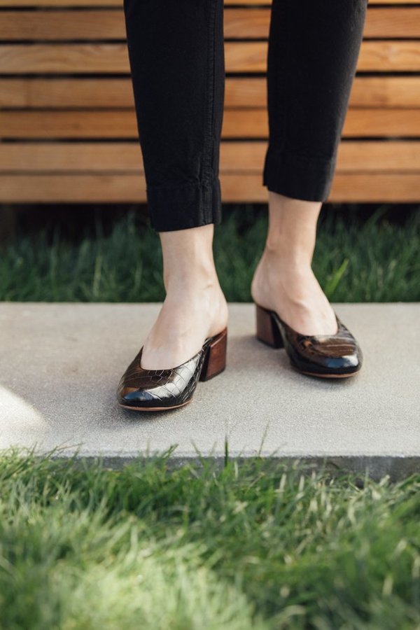 Mari Giudicelli Leblon Mule - Croco Preto Mari Giudicelli Leblon Mule - Croco Preto