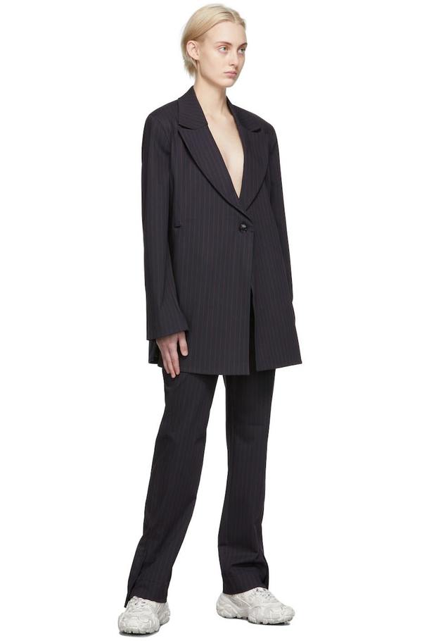 Ganni Stripe Blazer - Sky Captain | Garmentory