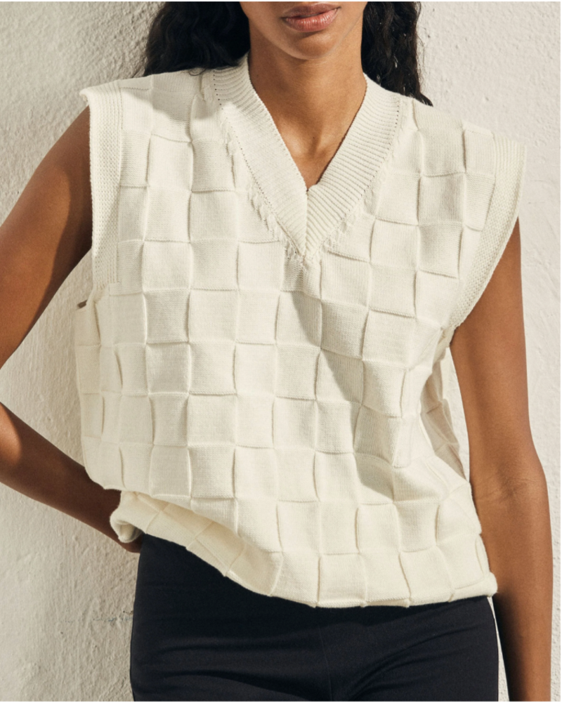 Alohas Full Time Vest White Knit Garmentory