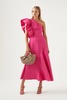 Aje Bonjour Asymmetric Midi Dress - Fuchsia - Thumbnail 2