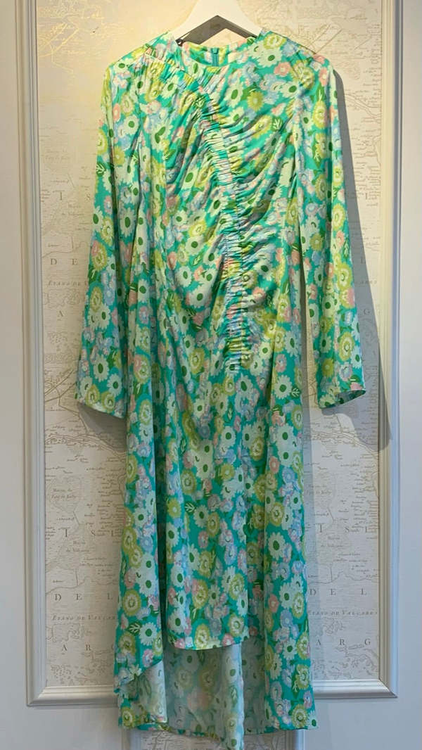 Rohe Smocked Floral Dress - green Rohe Smocked Floral Dress - green