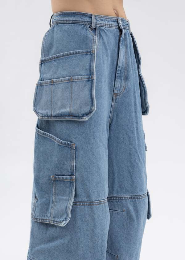 Hed Mayner Cargo Denim - Blue | Garmentory