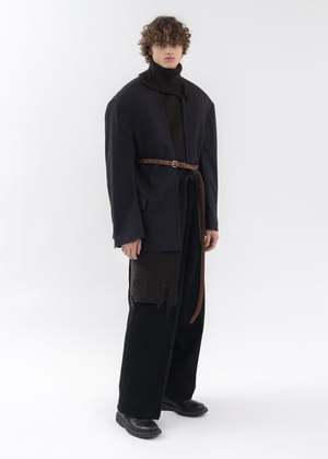 Hed Mayner Asymetric Destroyed Turtleneck Scarf - Dark Brown