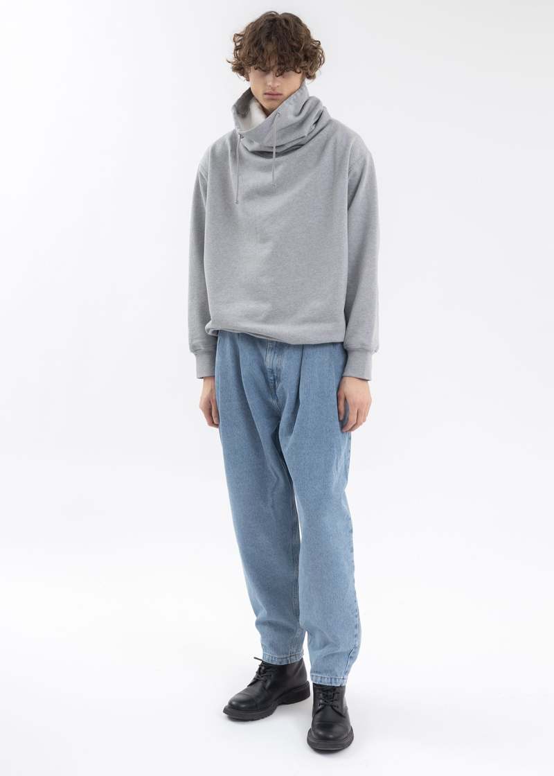 22AW　HED MAYNER　WIDE COLLAR SWEATSHIRT Hed Mayner Wide Collar Sweatshirt - Grey | Garmentory