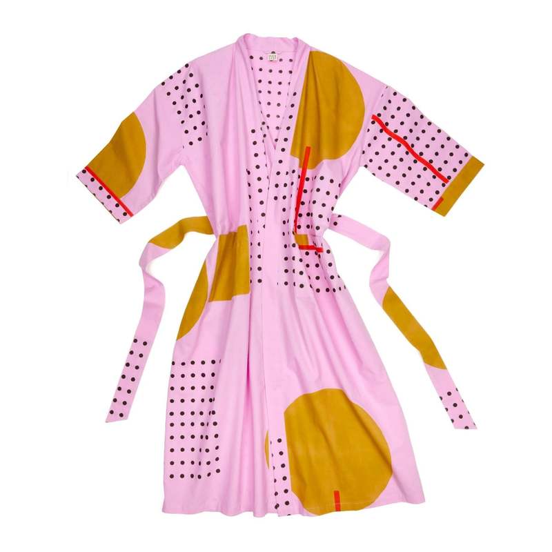 Block Shop Textiles Bird of Paradise Robe Lilac Garmentory