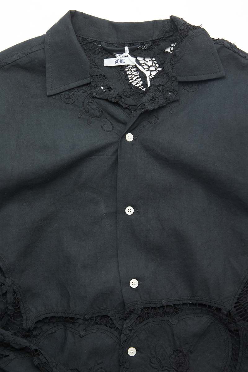 Bode Ooak Overdyed Lace Cutwork Ls Shirt | Garmentory