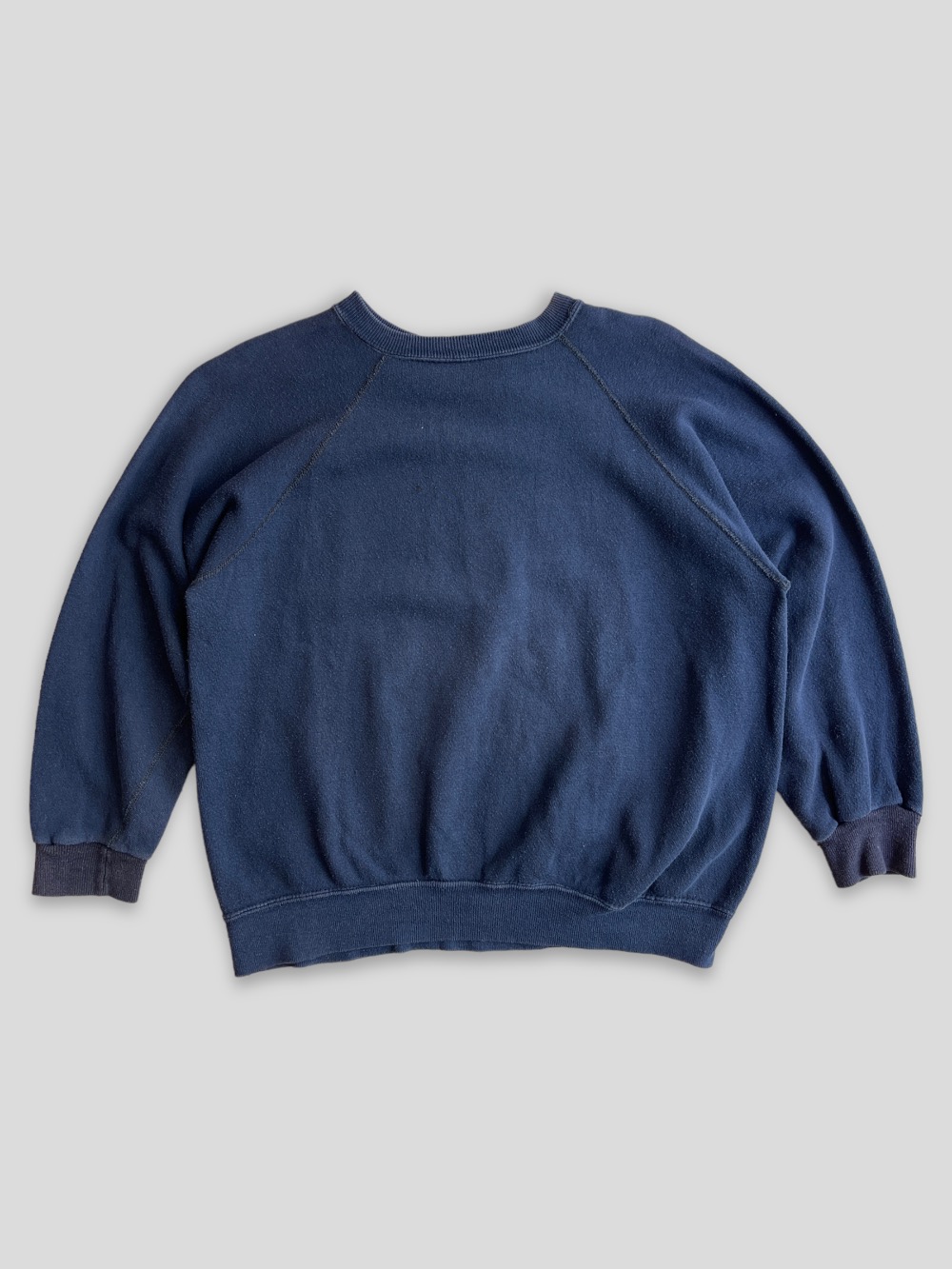 Blank Navy Blue Two-Tone Sweatshirt 80s
