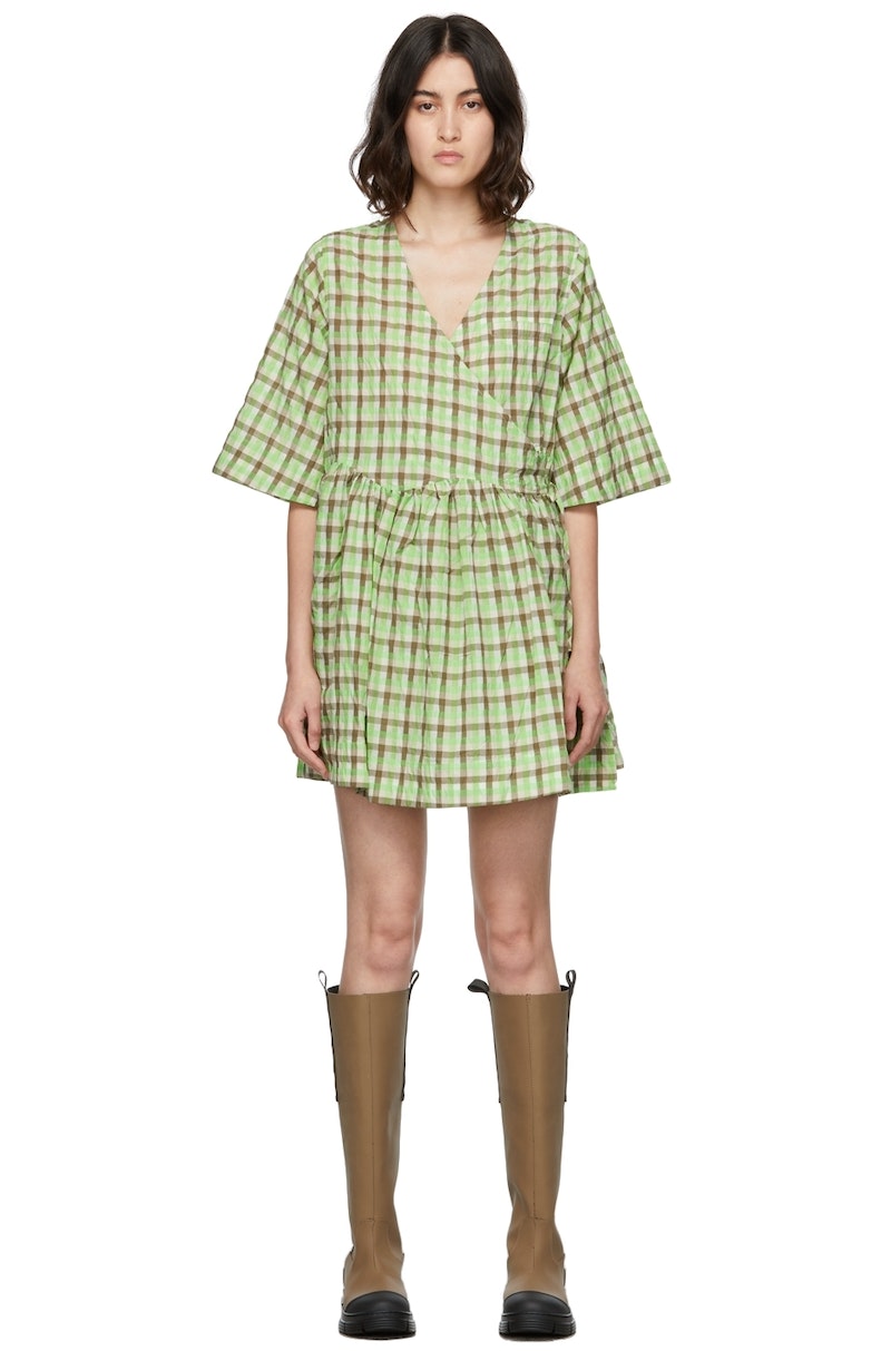 Ganni-Seersucker-Check-Mini-