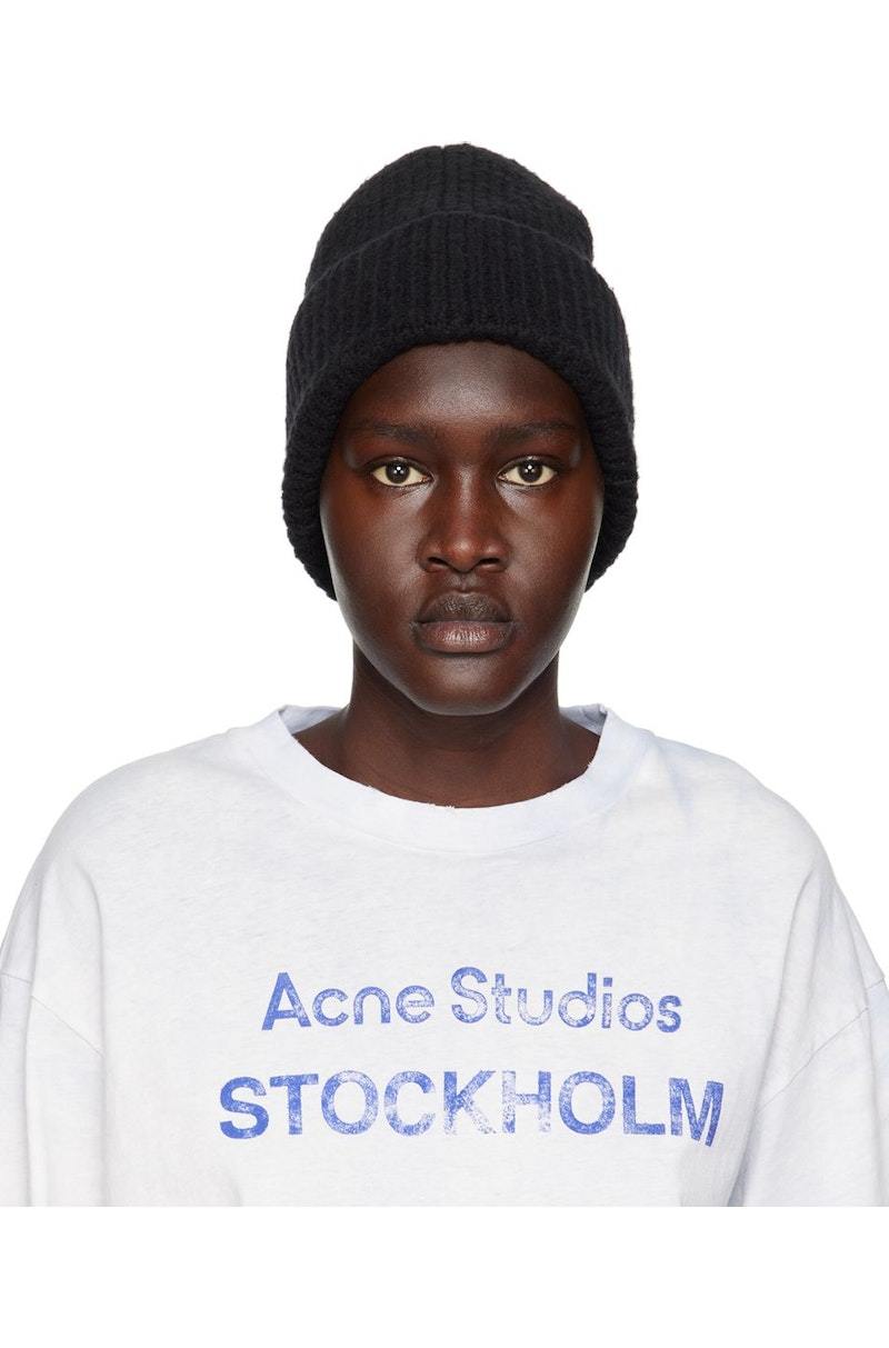 Acne Studios Ribbed Beanie - Black | Garmentory