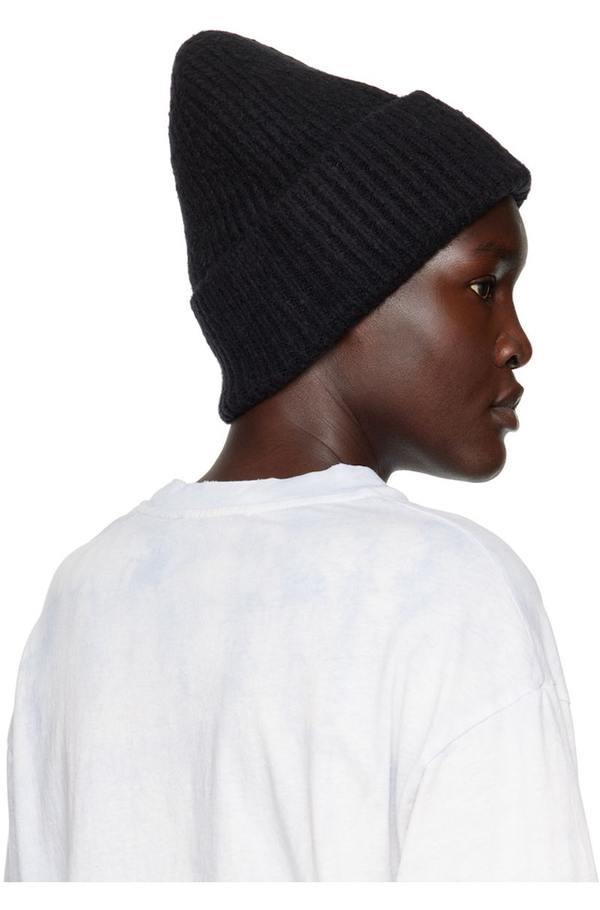 Acne Studios Ribbed Beanie - Black | Garmentory display picture 1