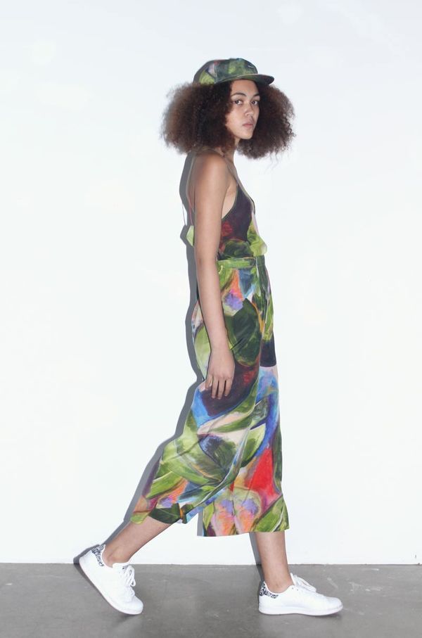 Strathcona Painted Palm Silk Culotte Pant - Online Only Strathcona Painted Palm Silk Culotte Pant - Online Only