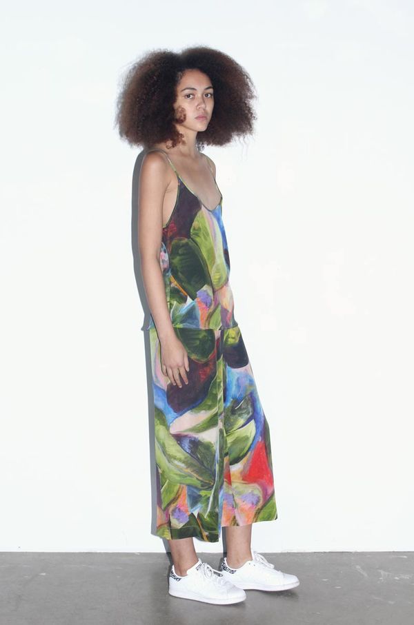 Strathcona Painted Palm Silk Culotte Pant - Online Only Strathcona Painted Palm Silk Culotte Pant - Online Only