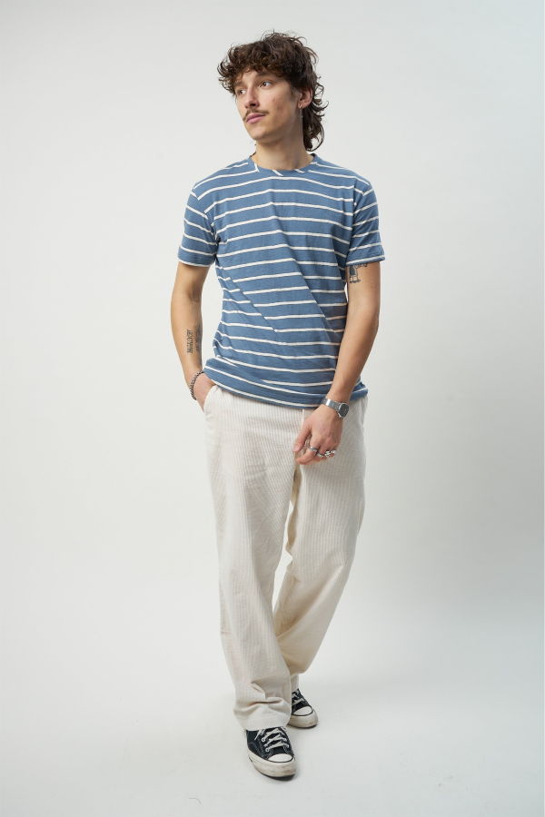Delikatessen T-shirt - Blue/White Striped